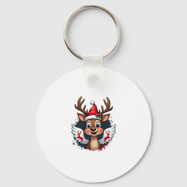 christmas Reindeer (1) Key Ring (Front)