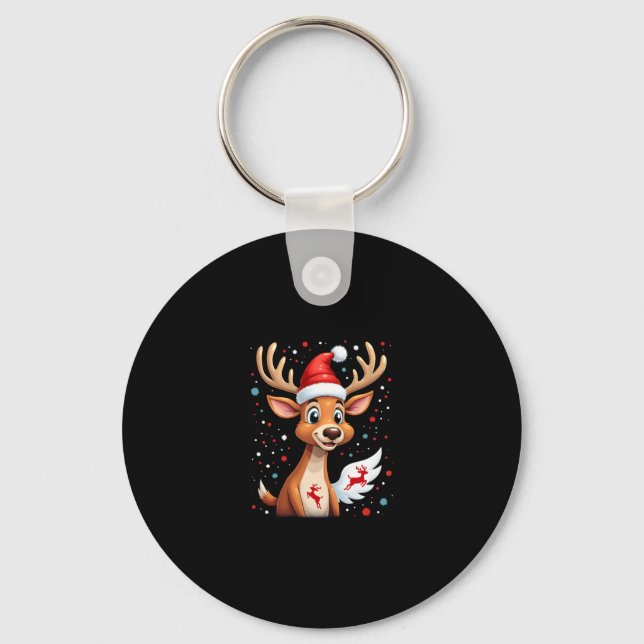 christmas Reindeer (1) Key Ring (Front)