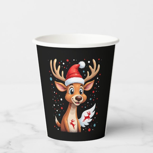 christmas Reindeer (1) Paper Cups (Front)