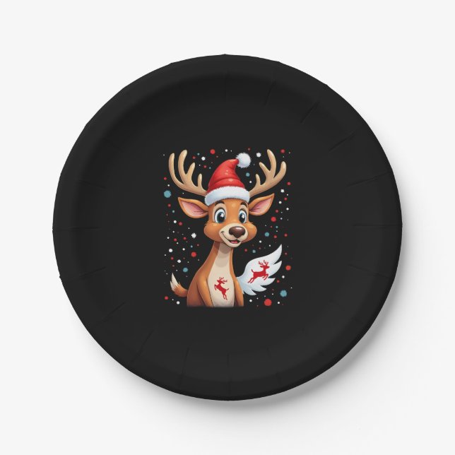 christmas Reindeer (1) Paper Plate (Front)