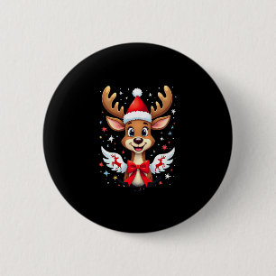 christmas Reindeer (3) 6 Cm Round Badge