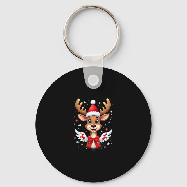 christmas Reindeer (3) Key Ring (Front)