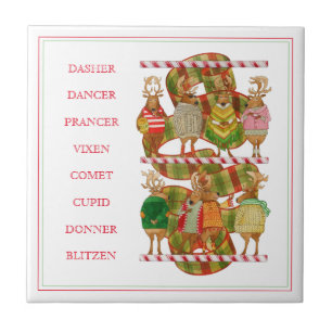 CHRISTMAS REINDEER 4.25x4.25 Ceramic Tile