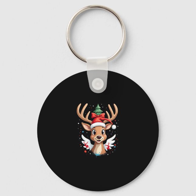 christmas Reindeer (4) Key Ring (Front)