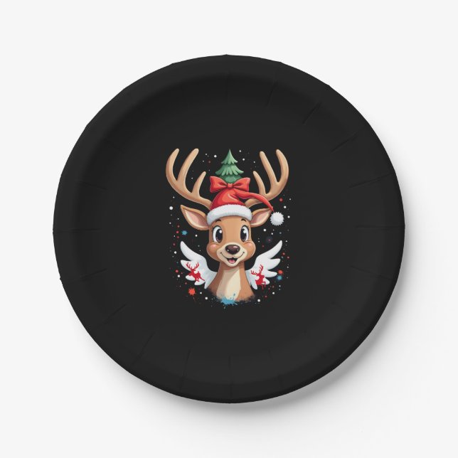 christmas Reindeer (4) Paper Plate (Front)