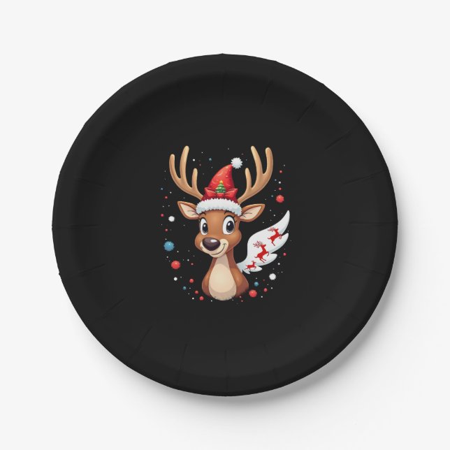 christmas Reindeer (5) Paper Plate (Front)