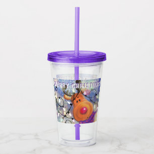 Christmas Reindeer Acrylic Tumbler