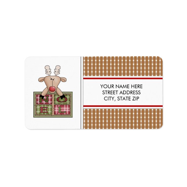 Christmas Reindeer Address Mailing Labels (Front)