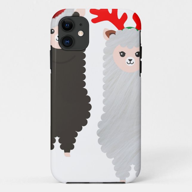 christmas reindeer alpacas Case-Mate iPhone case (Back)