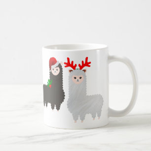 christmas reindeer alpacas coffee mug