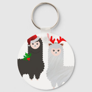christmas reindeer alpacas key ring