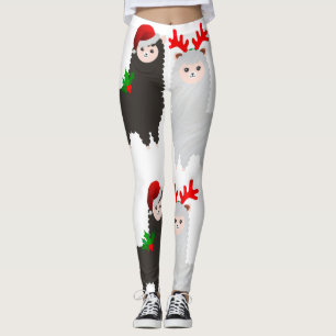 christmas reindeer alpacas leggings