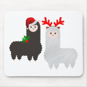 christmas reindeer alpacas mouse mat