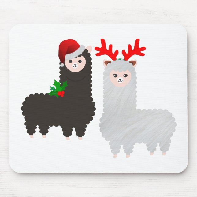 christmas reindeer alpacas mouse mat (Front)