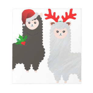 christmas reindeer alpacas notepad