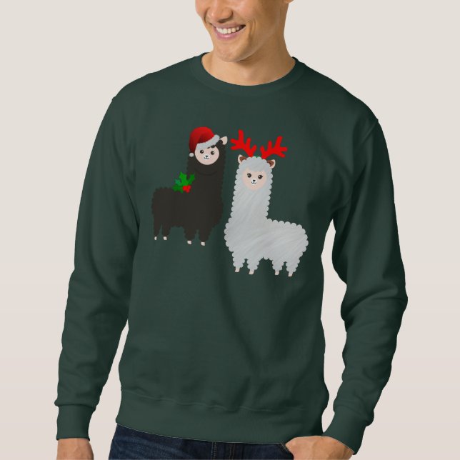 christmas reindeer alpacas sweatshirt (Front)