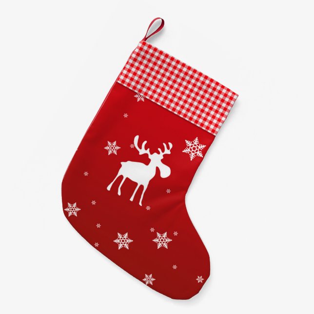 Christmas Reindeer and Snowflakes - Stocking (Front (Hanging))