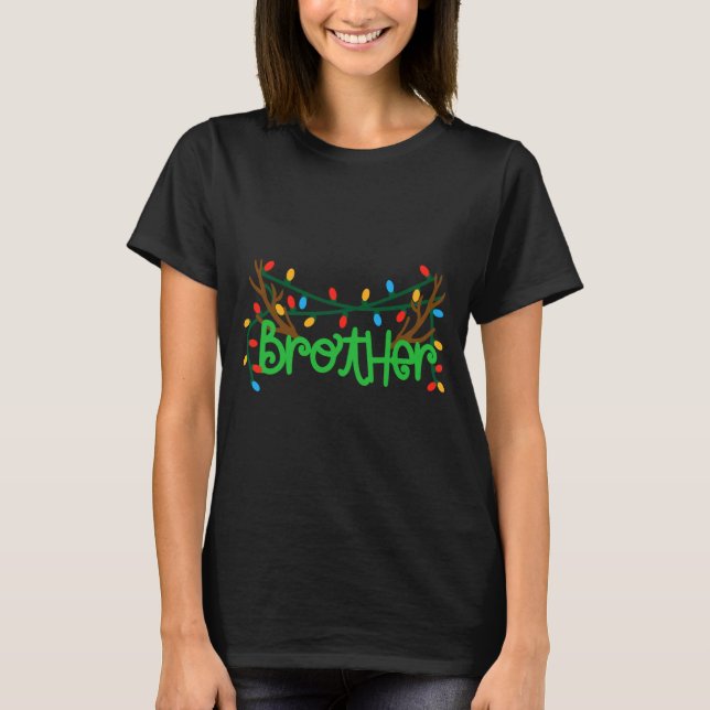 Christmas Reindeer Antlers Brother T Shirt  (Front)