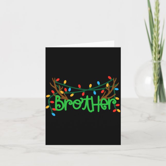 Christmas Reindeer Antlers Brother T Shirt  Card (Front)
