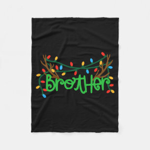 Christmas Reindeer Antlers Brother T Shirt Fleece Blanket