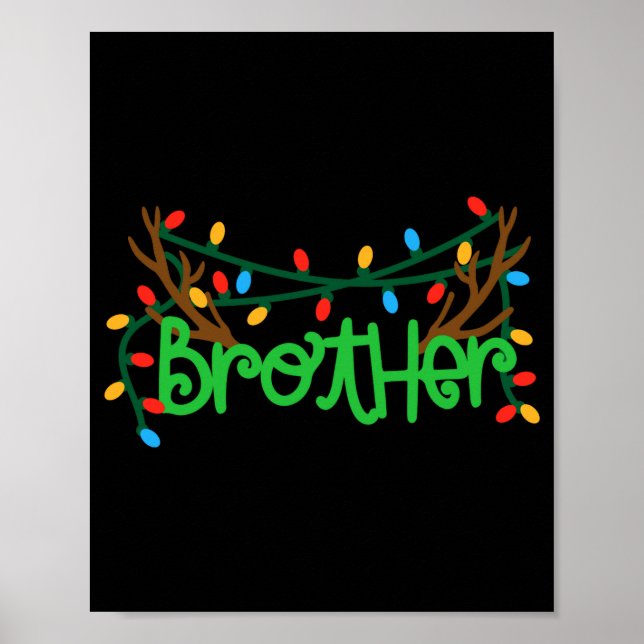 Christmas Reindeer Antlers Brother T Shirt  Poster (Front)