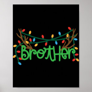 Christmas Reindeer Antlers Brother T Shirt  Poster