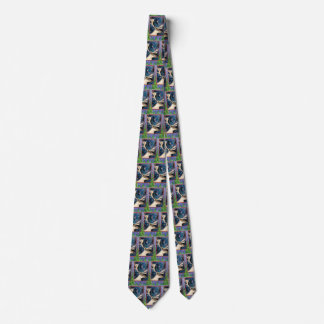 Christmas Reindeer at Night with a Shining Star Tie