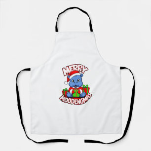 Christmas Reindeer Baby Hippo Moo Deng Xmas Cute Z Apron