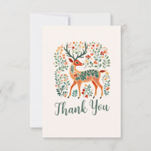 Christmas Reindeer Baby Shower 'Oh Deer' Thank You Card