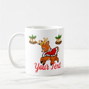 Christmas Reindeer, Bells & Ivy Coffee Mug