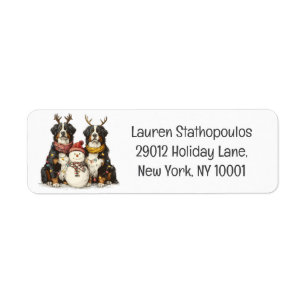 Christmas Reindeer Bernese Mountain Dogs