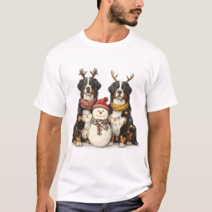Christmas Reindeer Bernese Mountain Dogs T-Shirt