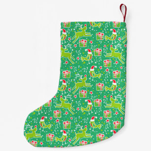 Christmas reindeer bird patterned photo stocking