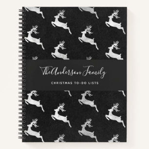 Christmas reindeer black chalkboard to do lists notebook