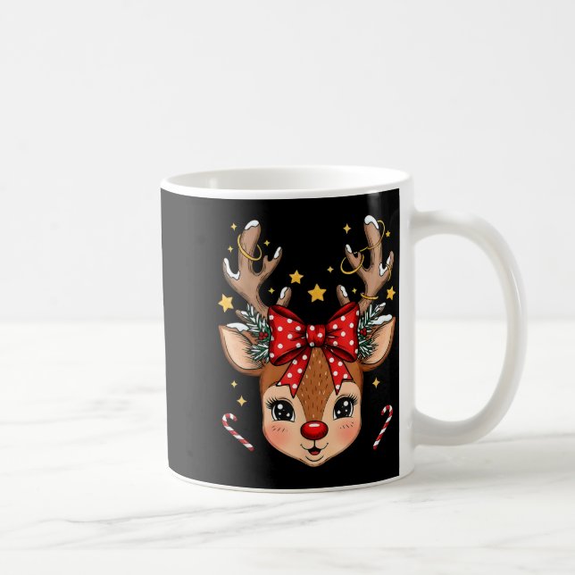 Christmas Reindeer Boy Girl Kid Holiday Deer Coupl Coffee Mug (Right)