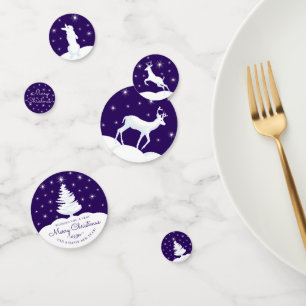 Christmas Reindeer Bunny Tree Snow Night Star Sky Confetti