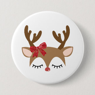 Christmas Reindeer Button