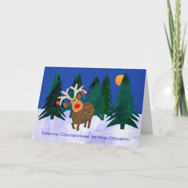 Christmas Reindeer Card to Customise (Front)