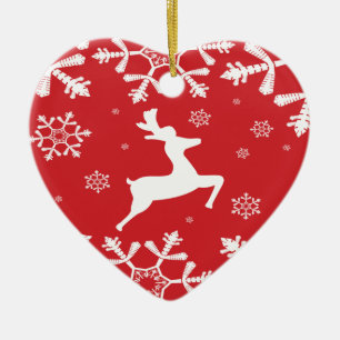 Christmas Reindeer Ceramic Tree Decoration