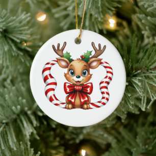 Christmas Reindeer Ceramic Tree Decoration