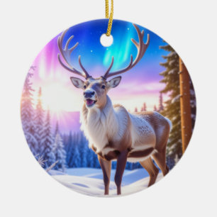 Christmas Reindeer Ceramic Tree Decoration