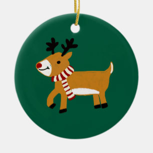 Christmas Reindeer Ceramic Tree Decoration