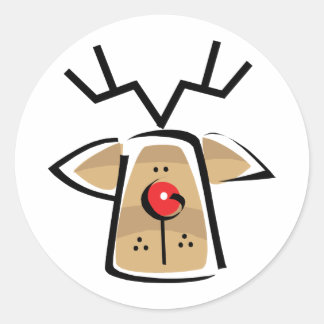 Christmas Reindeer Classic Round Sticker