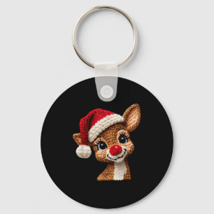 Christmas Reindeer Crochet Cute Merry Christmas Re Key Ring