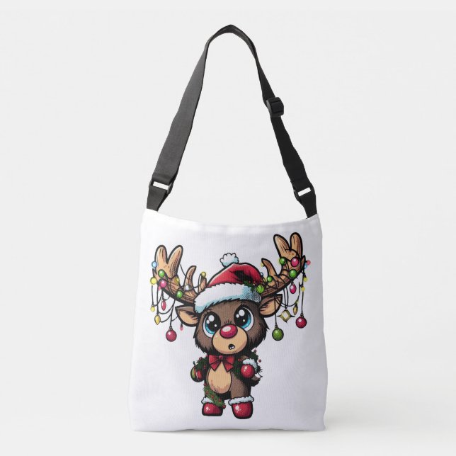 Christmas Reindeer Crossbody Bag (Front)