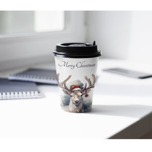 Christmas Reindeer, customisable Paper Cups