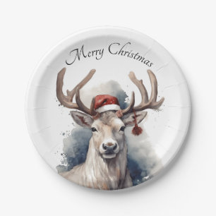 Christmas Reindeer, customisable Paper Plate