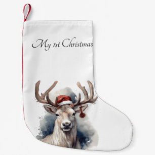 Christmas Reindeer, customisable Small Christmas Stocking
