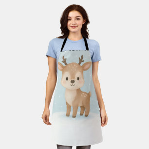 christmas reindeer cute festive cooking apron