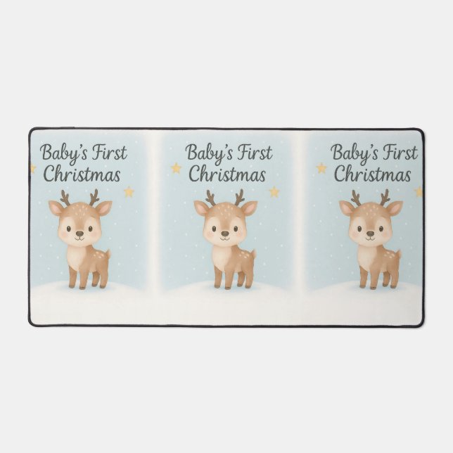 christmas reindeer cute gentle holiday  desk mat (Front)
